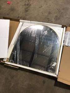 XRAMFY 32 in. W x 34 in. H Arched Gold Modern Aluminum Alloy Framed Wall Mirror review pictures