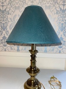 Brass Table Lamp WGreen Shade