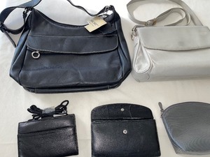2 leather purses 3 clutches