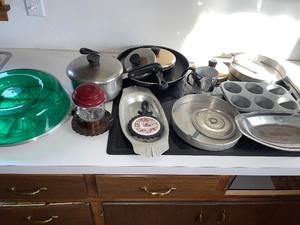 misc. pots pans and tins