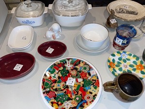 Lot of Misc Items Glassware plates etc