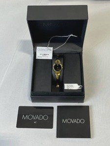 lot 9 image: MOVADO Womens Kara Black Dial Yellow Gold PVD Stainless Steel Watch w Scratch Resistant Crystal (Model 0606936)