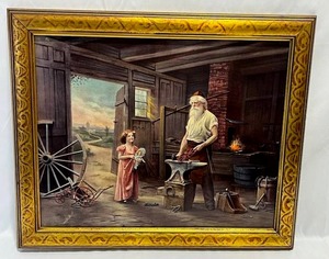 lot 11 image: Antique Ullman Victorian Art Print (1902) A Friend in Need (19.25 x 23.5)