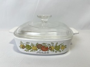 lot 65 image: Corning Ware LEchalote Spice of Life Casserole Dish with Lid (7 Diameter)