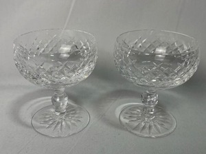 lot 67 image: Pair of Waterford Crystal Donegal Pattern Champagne Glasses