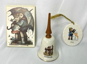 lot 83 image: Vintage Hummel Bell with Wooden Handle and More