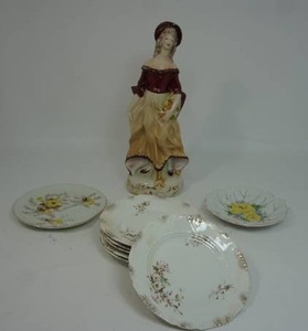 RARE Vintage Statue Cordey China Co. 1940s Porcelain Cordey 16 Tall Lady Figurine Etc...