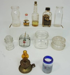 Vintage Collectible Glass Bottles Jars Lantern Etc...Some Advertising McConnon and More