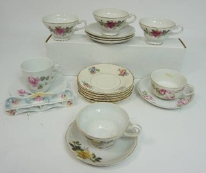 Vintage Collectible Porcelain Tea Cups and Saucers Spoon Rest Etc...