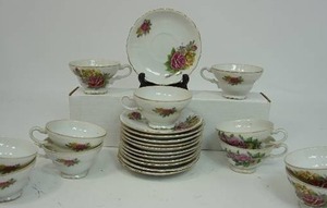 Vintage Collectible Porcelain Teacup Saucer Ucagco Rose Pink Yellow Fine China Set...