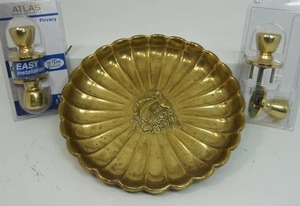 Vintage Collectible Brass Plate...Hardware Brass Door Knobs