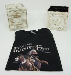 Home DeCor Storage Bins, Wild West Frontier Fest T-Shirt Black Size Large...