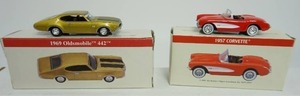 Collectible Diecast Readers Digest Mail Away Premium Diecast Toy Car 164 Scale 1969 Oldsmobile 442 and 1957 Chevrolet Corvette Fuelie Both with Original Box...