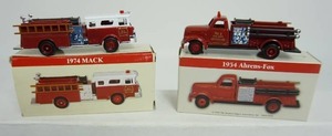 Collectible Readers Digest Mail Away Premium High Speed Diecast 164 Scale Toy Car 1974 Mack Firetruck and 1954 Ahrens-Fox Model Truck-Both with Original Box