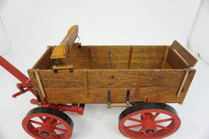 Antique Reproduction Horse Pull Wagon Childs Toy Cart
