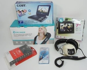 Shiatsu Neck & Back Massager with Heat Deep Kneading Massage Pillow for Shoulder, Coby 7 Inch DVD Player, Aluratek 7 Digital Photo Frame,