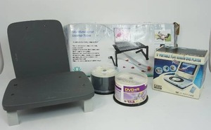 Portable DVD Player, DVDs, Laptop Table Stands Etc.