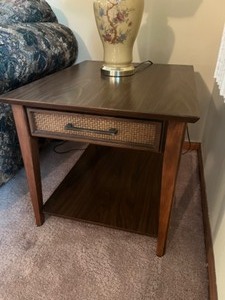Mid-Century MERSMAN Accent End-Table Side-Table with Lower Shelf...