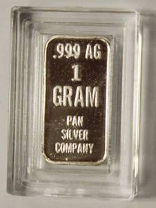 One Gram Bar Of .999 Fine Silver