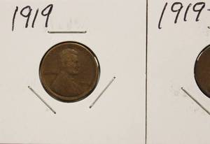 1919, 1919 - D, 1919 - S Wheat Back Pennies