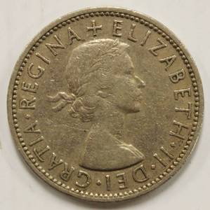 1955 Great Britain Two Shillings Queen Elizabeth Second