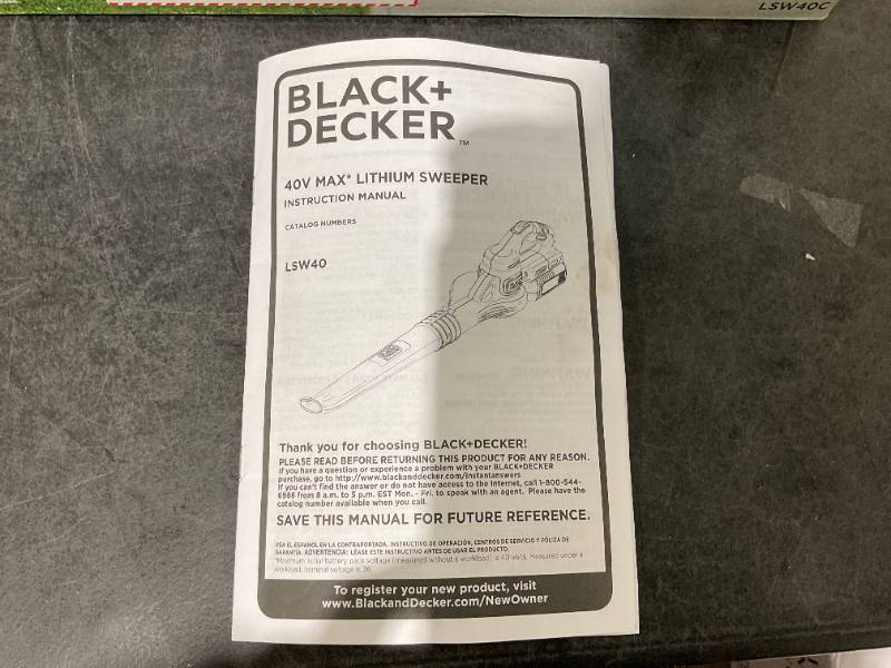 Black & Decker 40v Max LSW40C Cordless Sweeper 