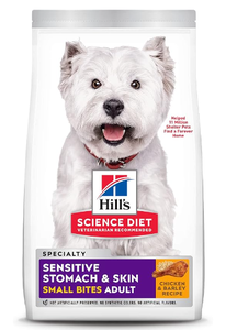 Hills Science Diet Adult Sensitive Stomach and Skin Small Bites Dry Dog Food, Chicken & Barley Recipe, 15 lb. Bag