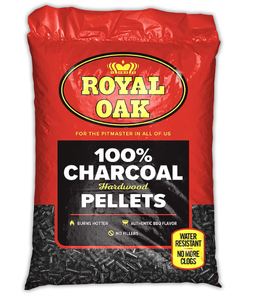 Royal Oak 100 Percent Charcoal Hardwood Pellets for Real BBQ Flavor, Grilling and Smoking, High Heat, Resists Water, Easy to Clean, 20Pound Bag