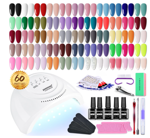 60 PCS Gel Nail Polish Kit with U V Light