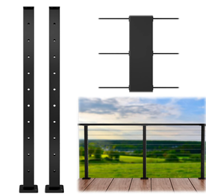 Muzata 2Pack Level drilled Cable Railing Post 36x2x2
