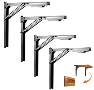 LOT OF 4 Ultrawall 24 inch Black Sturdy Folding Shelf Brackets Max Load 550lb