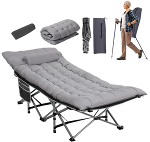 LOENIY Wide Folding Camping Cots with Pillow & Extra Thick Matress