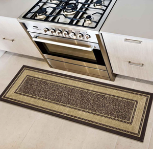 Ottomanson Machine Washable Bordered Design Non-Slip Rubberback