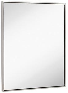 Hamilton Hills Brushed Silver Metal Framed Wall Mounted Mirror