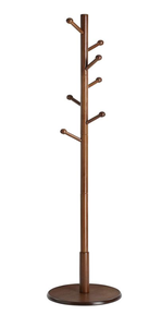 VASAGLE Walnut Color Coat Rack with 7 Rounded Hooks
