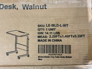Klvied Mobile Standing Desk, Rolling Desk with Cup Holder