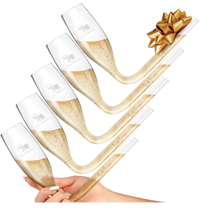 CHAMBONG Plastic Champagne Flutes for New Years, Bachelorette Party