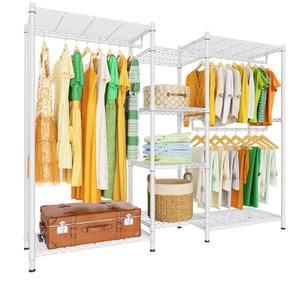 LEHOM Heavy Duty Clothes Rack for Hanging Clothes, Portable Garment Rack