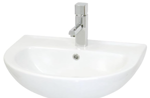 AMASHEN Wall Mount Bathroom Sink, Small U-Shaped Ceramic