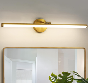 KAISITE Bathroom Lighting Fixture Over Mirror - 30 Inch Gold Vanity Light 24W 4000K Dimmable Modern LED Bathroom Light