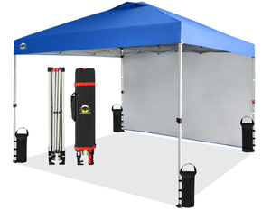 CROWN SHADES Pop up Canopy Instant Commercial Canopy with 1 Removable Sidewall