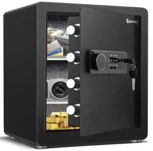 Kavey 2.0 Cub Safe Box, Fireproof Safe with Backlit Touch Screen Keypad and Dual Alarm System
