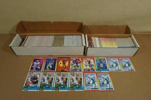 lot 200 image: Assorted Football Cards - Late 80s, Many Stars