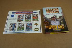 lot 211 image: Signed Chasing Dreams Jerry Kill Book with Dennis Green Auto