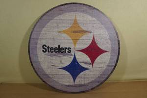 lot 251 image: Circular Steelers Wall Art