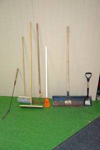 lot 352 image: Assorted Shovels & Brooms