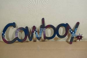 lot 138 image: Laser Cut Steel Plate Cowboy Wall Dcor