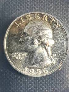 1956 US PROOF WASHINGTON QUARTER ANACS PF67