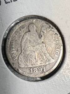 1891 US SEATED LIBERTY DIME