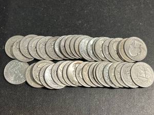 ROLL OF 40 US WASHINGTON QUARTERS PRE64